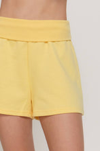 Yellow Contrast Folded Waistband Sweat Shorts
