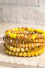 Golden Girl Glass Bead 9 Set Bracelet