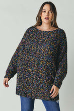Black Multi Color Round Neck Long Sleeve DD Sweater