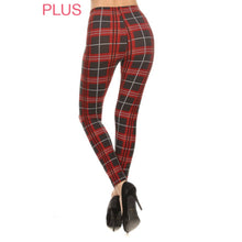 Plus Size Buttery Soft High Waist Print Leggings: Red Multi