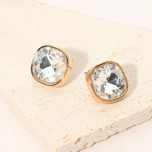 Saphire Square Cut Gem Evening Stud Earrings