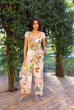 White Floral Umbrella Overalls in Upcycled Patchwork