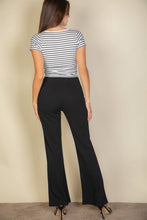 High Waist Stretch Crepe Flare Pants: Black / M