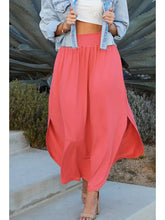 Cranberry Smocking Waist Maxi Skirt