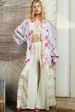 White Lilac Multi Oversize long sleeve print woven button down POL shirt