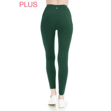Plus Size Premium High Waist Solid Activewear Leggings: Forest Green