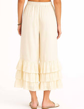 Apricot Solid Color Elastic Waist Pull -On Tiered Ruffle Pants