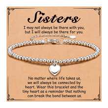 To My Granddaughter Heart Charm Stainless Steel Bracelet with Blessing Cards: