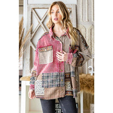 Berry Washed Cropped Corduroy Oli+Hali Shacket