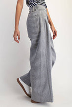 Black Striped Wide Pants