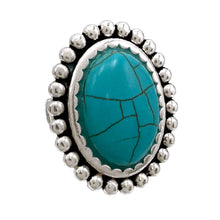 Large Turquoise Stone Western Stretch Ring