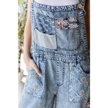 Denim Washed Multi Patchwork Tencel Oli+Hali Overalls