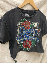 Black Country & Western Horseshoe Relaxed Cropped Acid Wash Tee