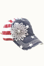 Sunflower Bejeweled Glitz USA Cap, Adjustable