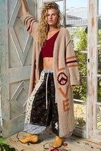 Mocha Cake LOVE letter printed peace solid Berber POL sweater cardigan