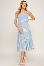 Blue Meadow Breeze Embroidered Flutter Dress
