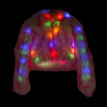 Pink LED Faux Fur Short Jacket with Hood
