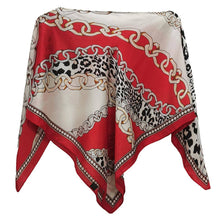 Brown Leopard Chain Print Scarf Poncho