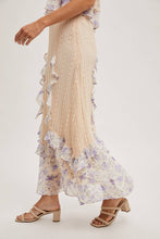 Pink Combo Floral Trimmed Maxi Lace skirt