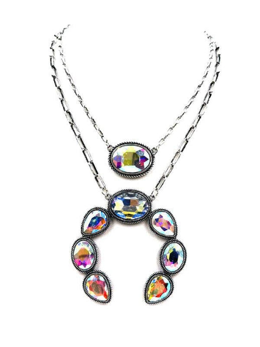 Western AB Stone 2 Layered Naja Necklace