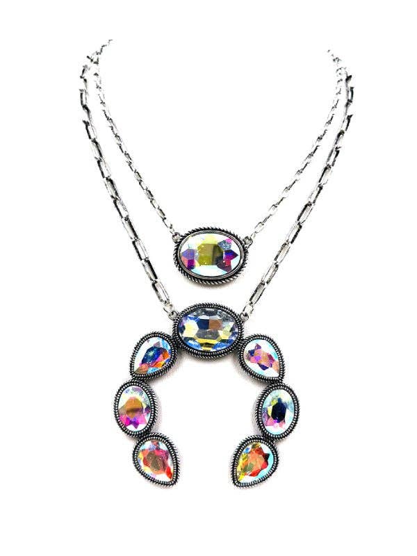 Western AB Stone 2 Layered Naja Necklace