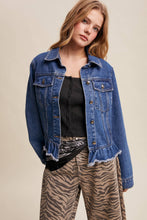 Blue Haze Ruffled Hem Denim Jacket