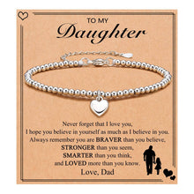 Always Remember Heart Charm Stainless Steel Bracelet with Blessing Cards: