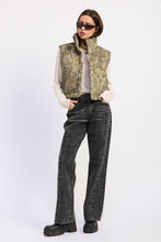 Olive Tan Camo Puffer Vest