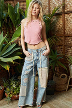 Denim Stud detail woven denim POL pants