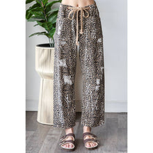 Brown Leopard Washed Distressed Oli+Hali Pants