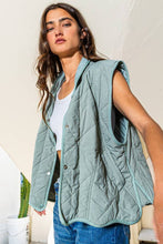 Sage Quilted Vest With A Down-filled