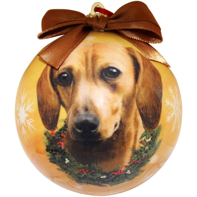 Red Dachshund Christmas Ball Ornament