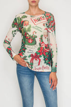 Christmas Sparkly Long Sleeve Sheer Mesh Top