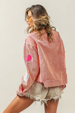 Pink Fuchsia Sequin Heart Patches Washed Corduroy Bibi Jacket 11/18/25 1244