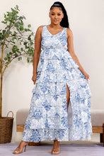 Blue Floral Plus Maxi Dress