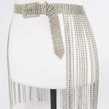 Silver Rhinestone Fringe Belt