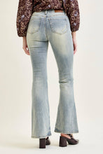 Medium Mid Rise Tinted Pin Tack Detail Flare Judy Blue Jeans