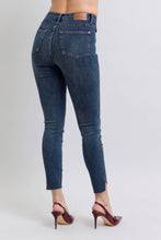 Dark High Waist Tummy Control Step Hem Skinny Judy Blue Jeans