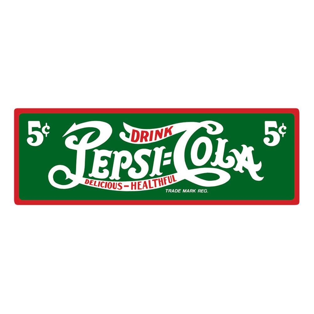 Pepsi - Delicious Healthful 19in X 6.5in Tin Sign