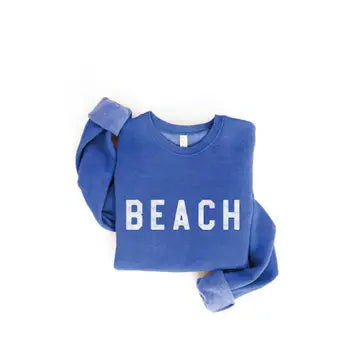BEACH Graphic Sweatshirt: HEATHER ROYAL