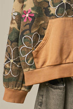 Camo Floral Print Camo Zip-Up Hoodie