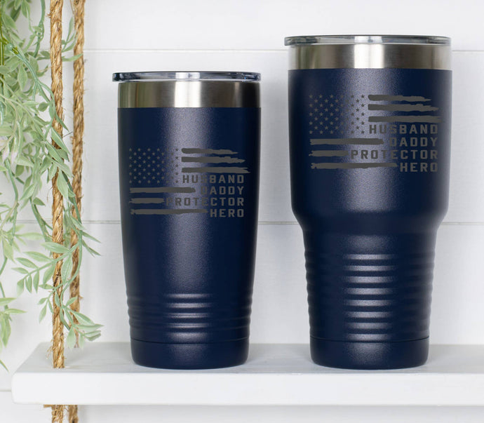 30 oz Husband, Daddy, Protector, Hero Coffee Tumbler