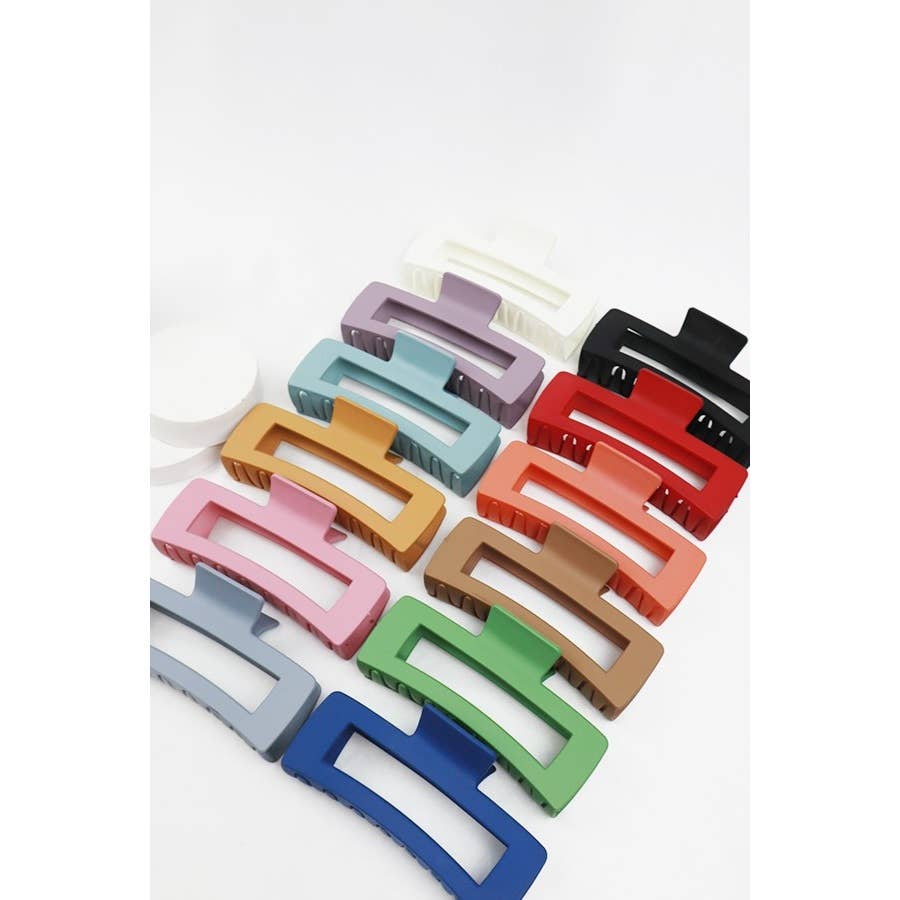 Matte Jumbo Cut Out Rectangle Shape Hair Claw