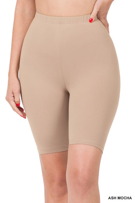 Ash Mocha Brushed Microfiber Biker Zenana Shorts 12/29/22 1466