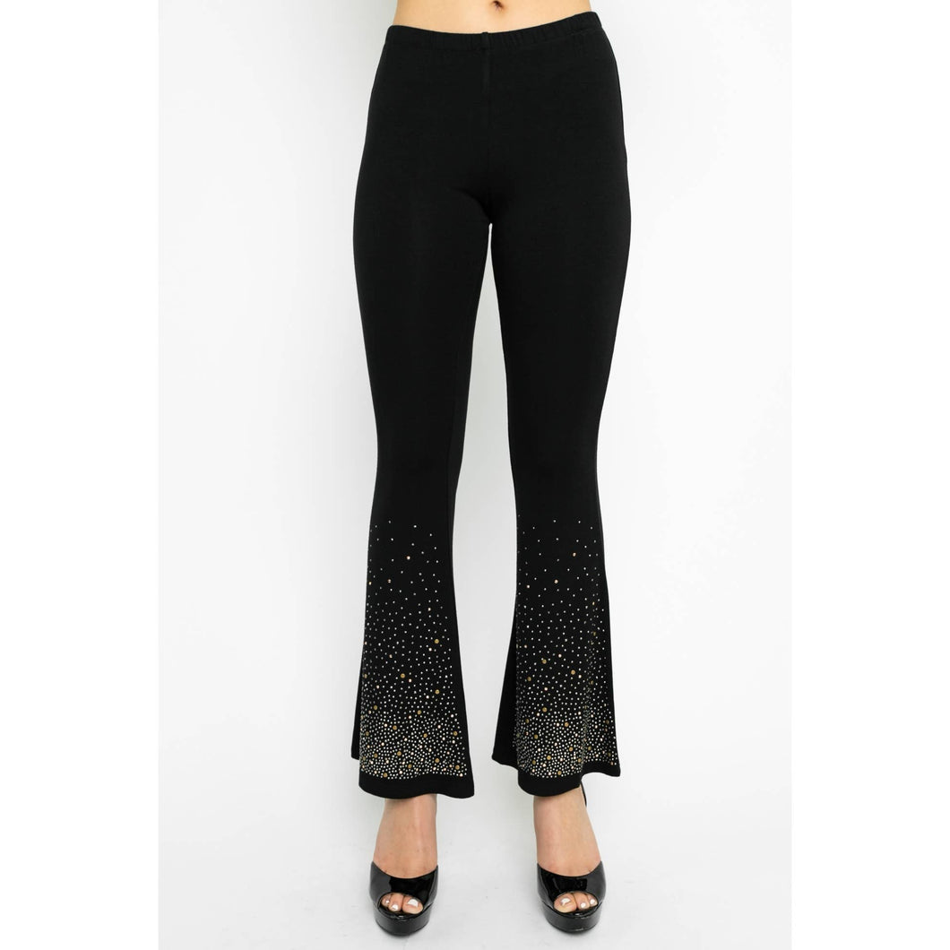 Black Flared Pants With Stones