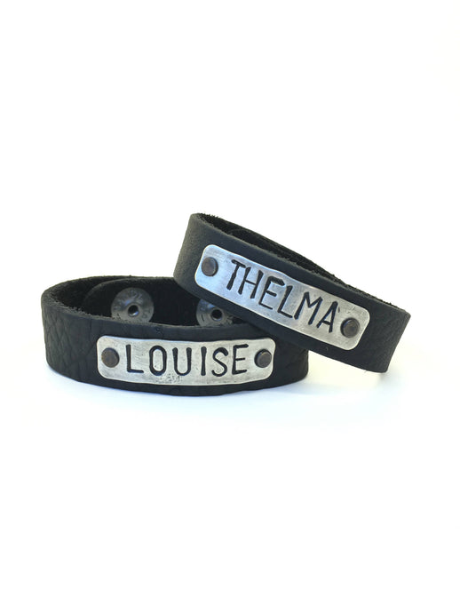 Black Thelma and Louise Leather Bracelet Set