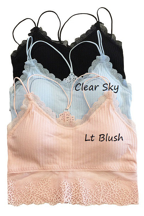 White Soft Ribbed Lace Bralettes 6/18/25 1146