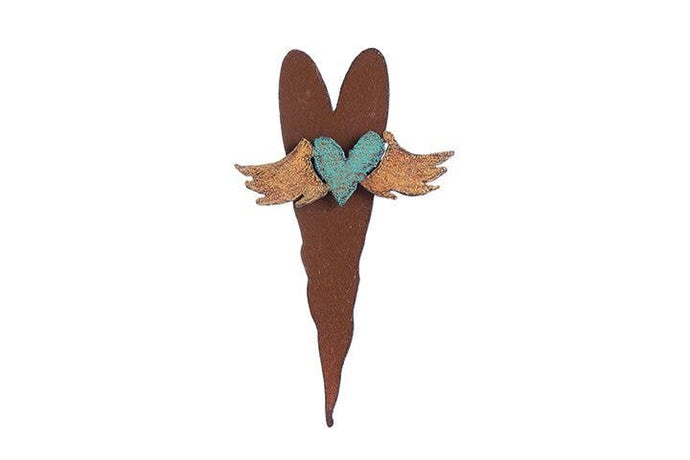 Heart wall hanging magnet rustic metal sign