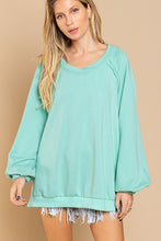 Paradise Mint French Terry Raw Seam POL Sweatshirt 1/31/23 2431