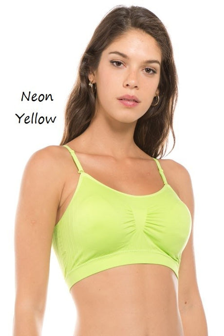 Neon Yellow Seamless Scrunched Bralette 6/23/23 8684
